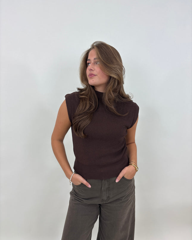  - Milou top bruin - Your Style Fashion