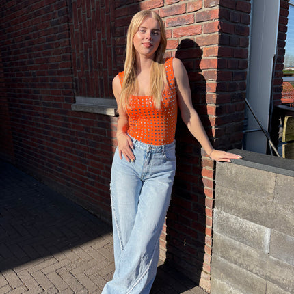  - Stud body oranje - Your Style Fashion