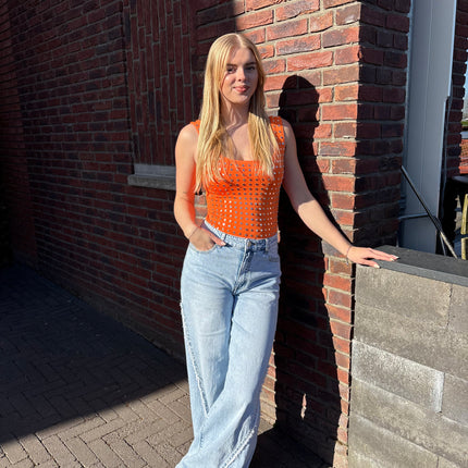  - Stud body oranje - Your Style Fashion