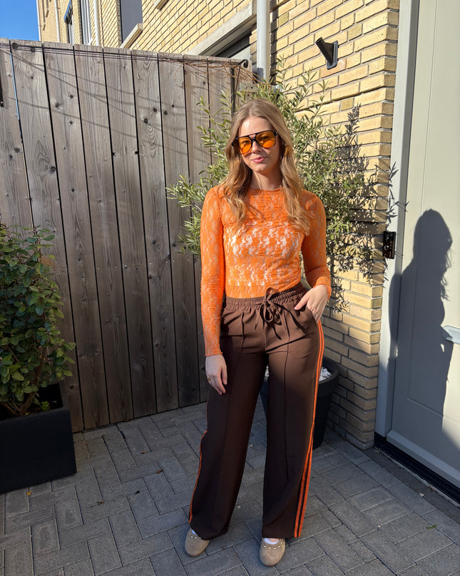  - Maan broek choco bruin - Your Style Fashion