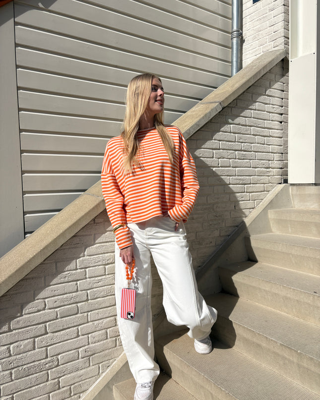  - Tess longsleeve oranje - Your Style Fashion