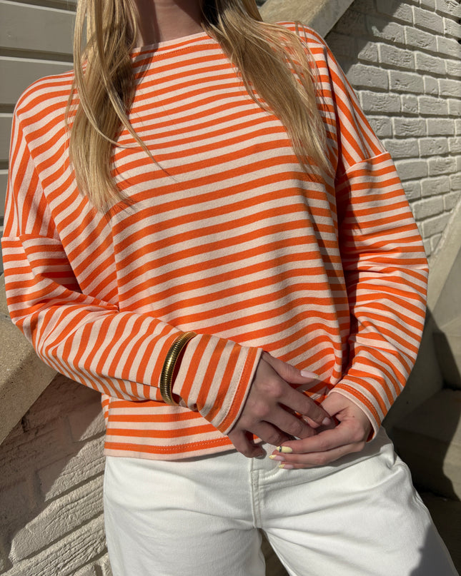  - Tess longsleeve oranje - Your Style Fashion