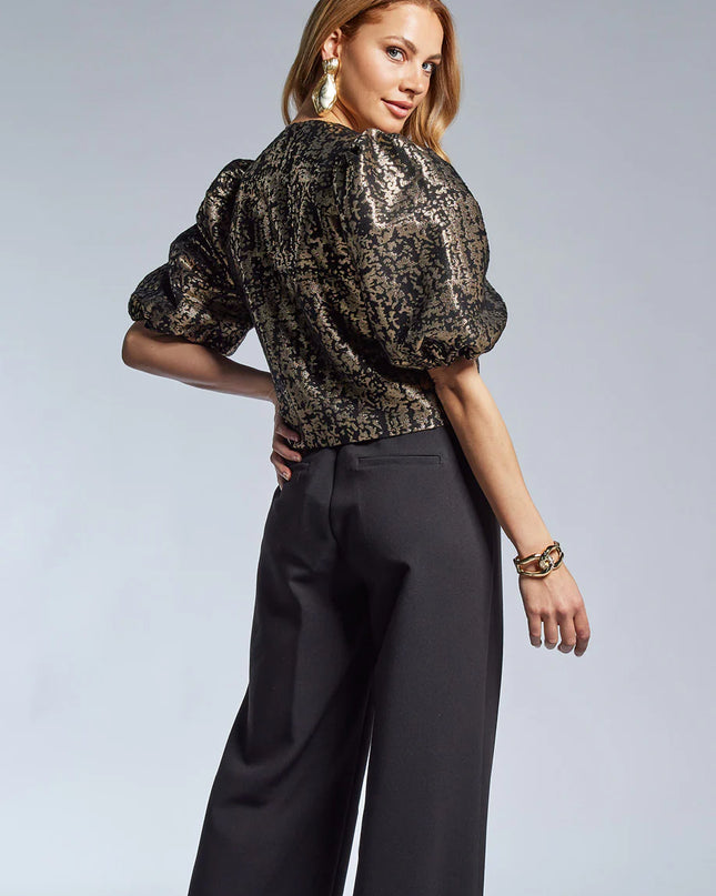 Livia Blouse Zwart/Goud | Freebird